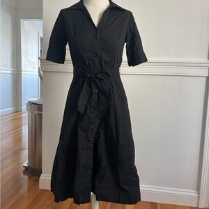 Jacob Black Midi Dress with Button Detail